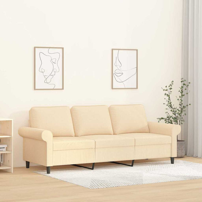 Canapea cu 3 locuri, crem, 180 cm, material textil WALTI