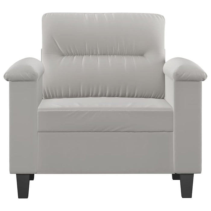 Fotoliu canapea, gri deschis, 60 cm, textil microfibră WALTI