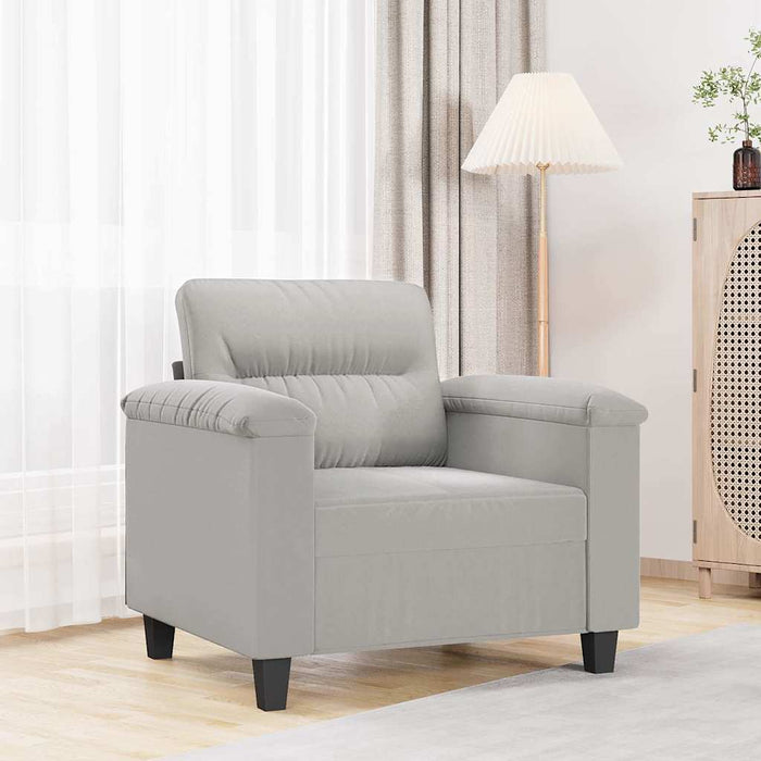 Fotoliu canapea, gri deschis, 60 cm, textil microfibră WALTI