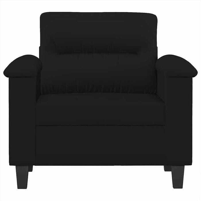 Fotoliu canapea, negru, 60 cm, textil microfibră WALTI