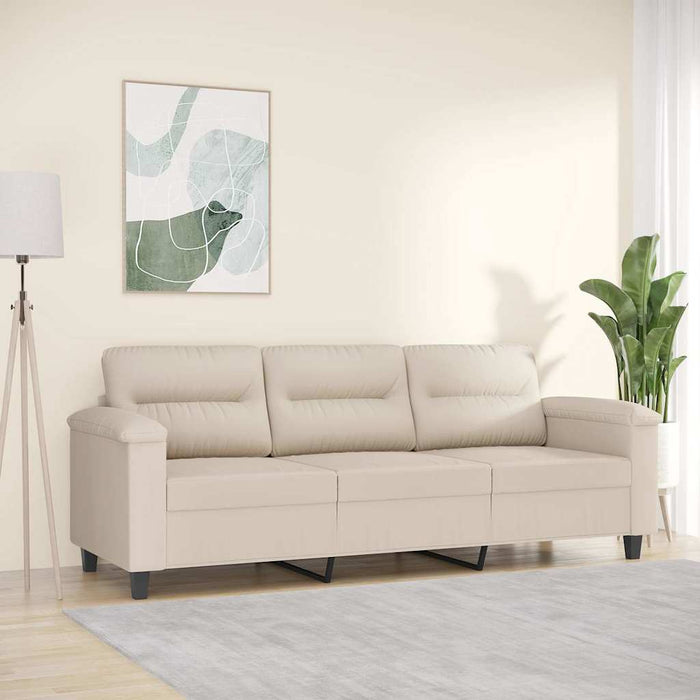 Canapea cu 3 locuri, crem, 180 cm, țesătură microfibră WALTI