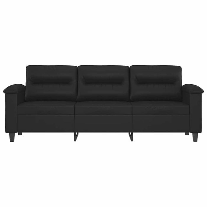 Canapea cu 3 locuri, negru, 180 cm, piele ecologică WALTI
