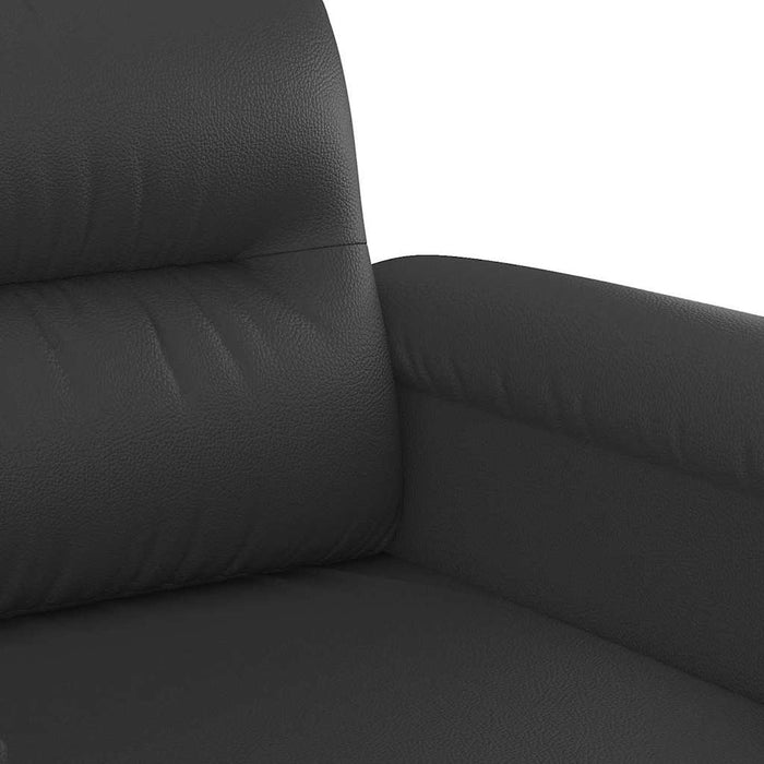 Canapea cu 3 locuri, negru, 180 cm, piele ecologică WALTI