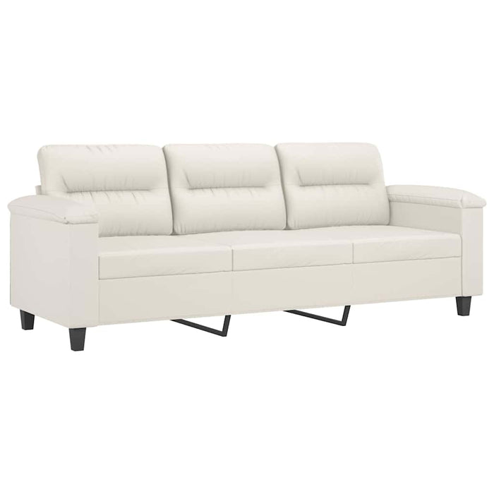 Canapea cu 3 locuri, crem, 180 cm, piele ecologică WALTI