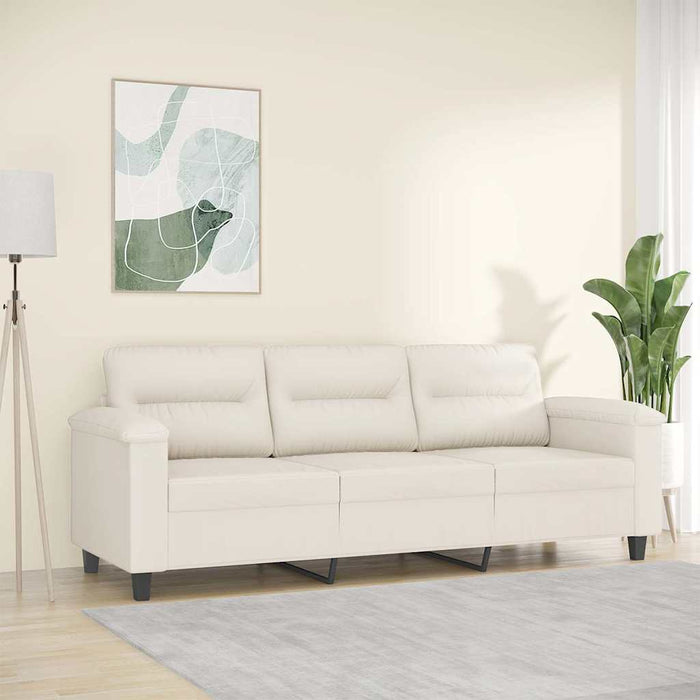 Canapea cu 3 locuri, crem, 180 cm, piele ecologică WALTI