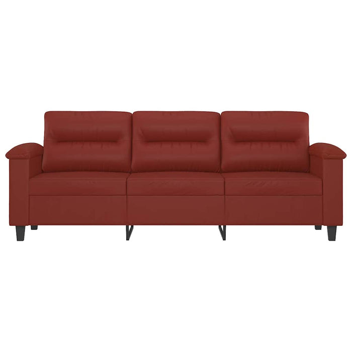 Canapea cu 3 locuri, roșu vin, 180 cm, piele ecologică WALTI