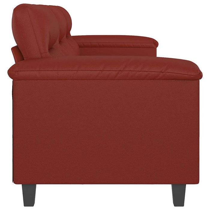 Canapea cu 3 locuri, roșu vin, 180 cm, piele ecologică WALTI
