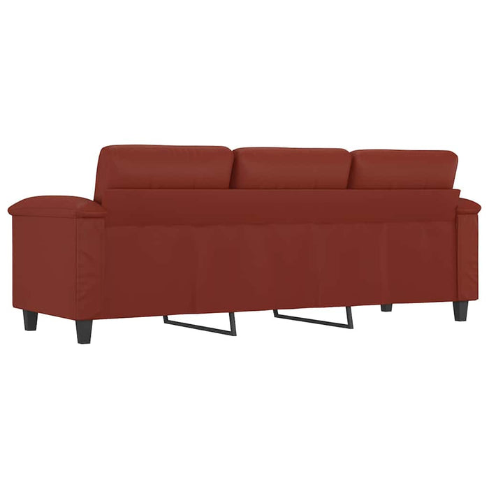 Canapea cu 3 locuri, roșu vin, 180 cm, piele ecologică WALTI