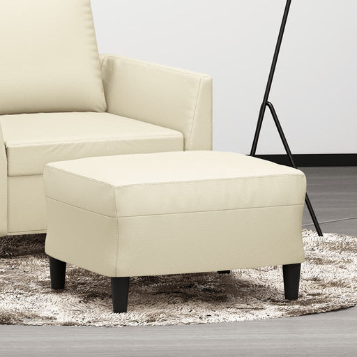 Taburet, crem, 60x50x41 cm, piele ecologică - WALTI WALTI