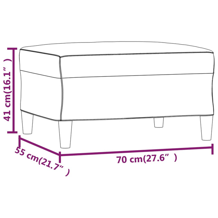 Taburet, gri, 70x55x41 cm, piele ecologică - WALTI WALTI