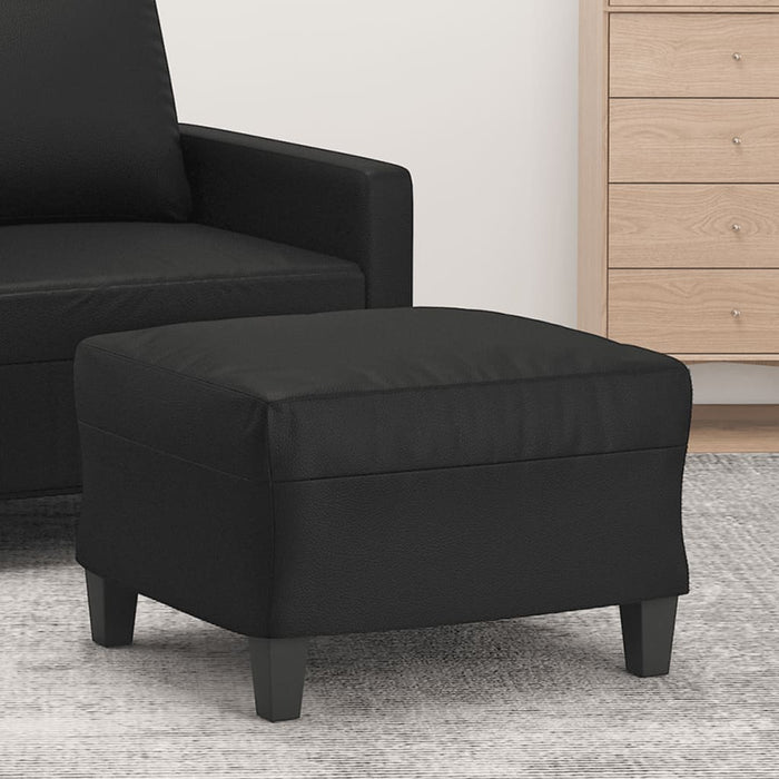 Taburet, negru, 60x50x41 cm, piele ecologică - WALTI WALTI