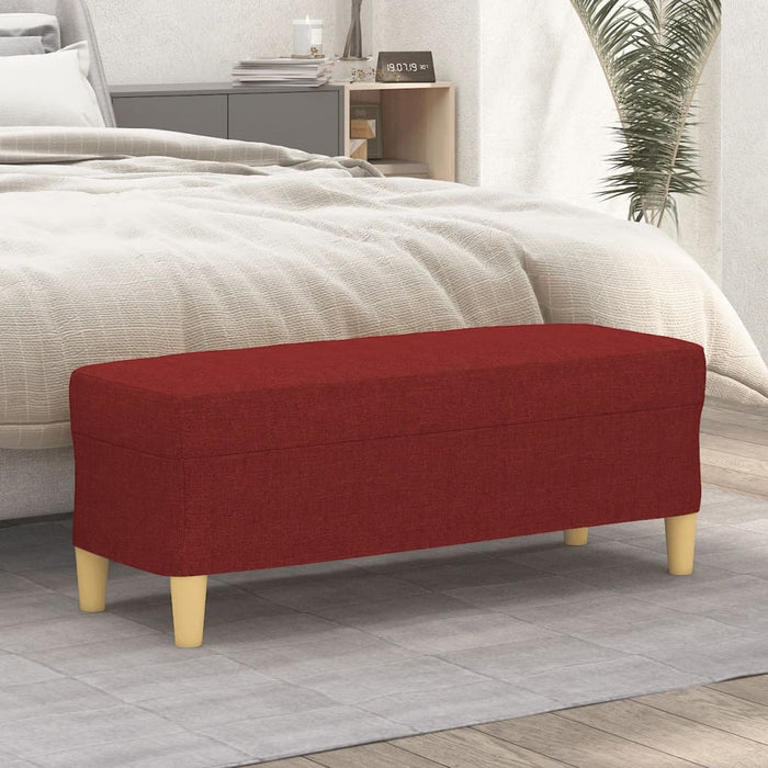Bancă, roșu vin, 100x35x41 cm, textil - WALTI WALTI
