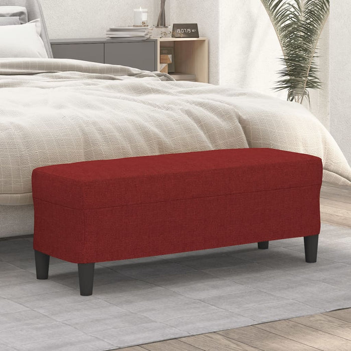 Bancă, roșu vin, 100x35x41 cm, textil - WALTI WALTI