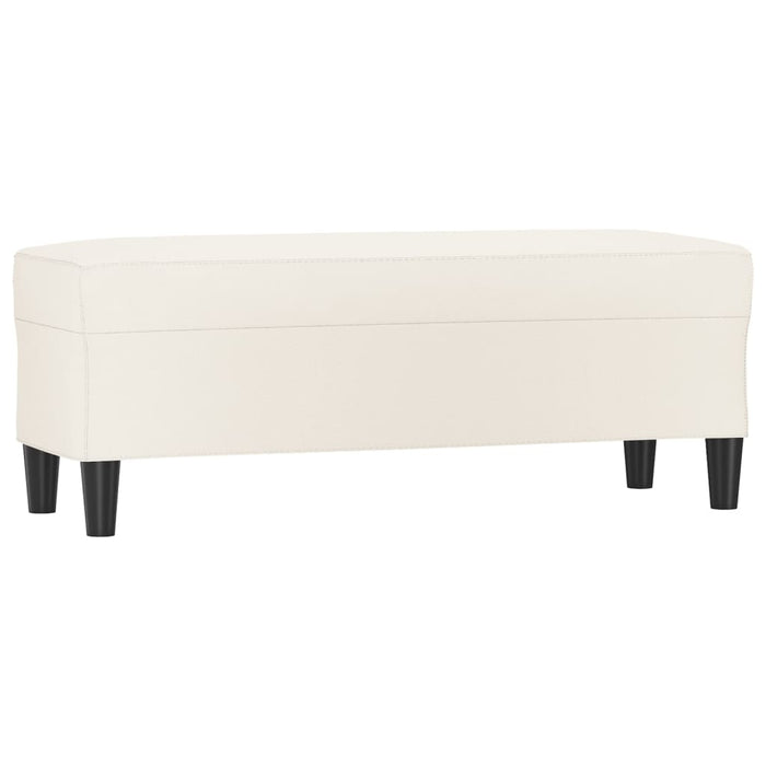 Bancă, crem, 100x35x41 cm, piele ecologică - WALTI WALTI