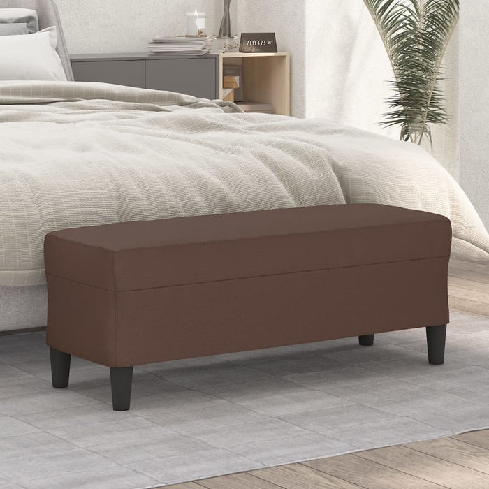 Bancă, maro, 100x35x41 cm, piele ecologică - WALTI WALTI