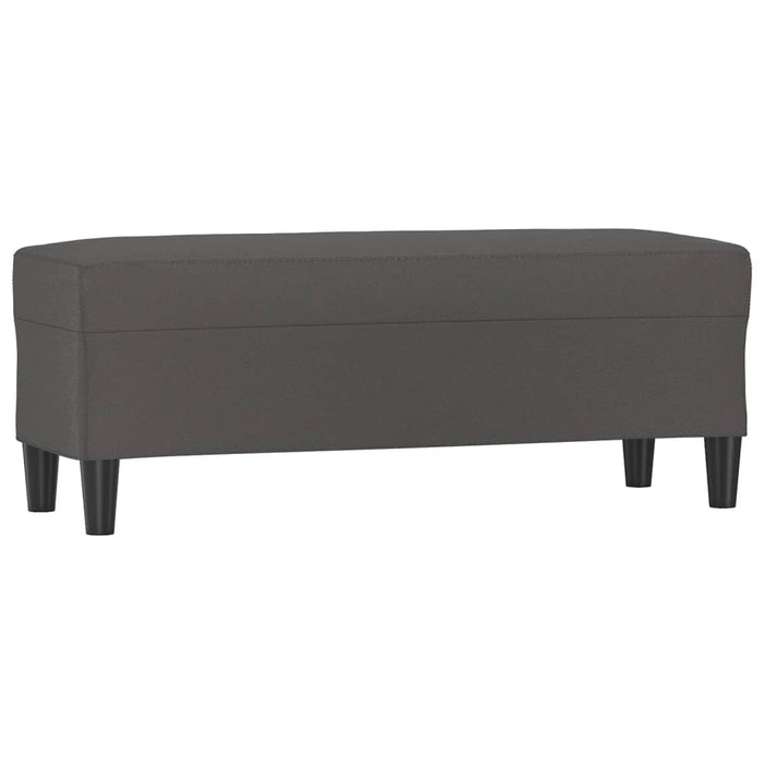 Bancă, gri, 100x35x41 cm, piele ecologică - WALTI WALTI