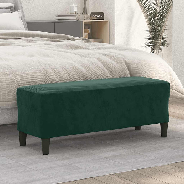 Bancă, verde închis, 100x35x41 cm, catifea - WALTI WALTI