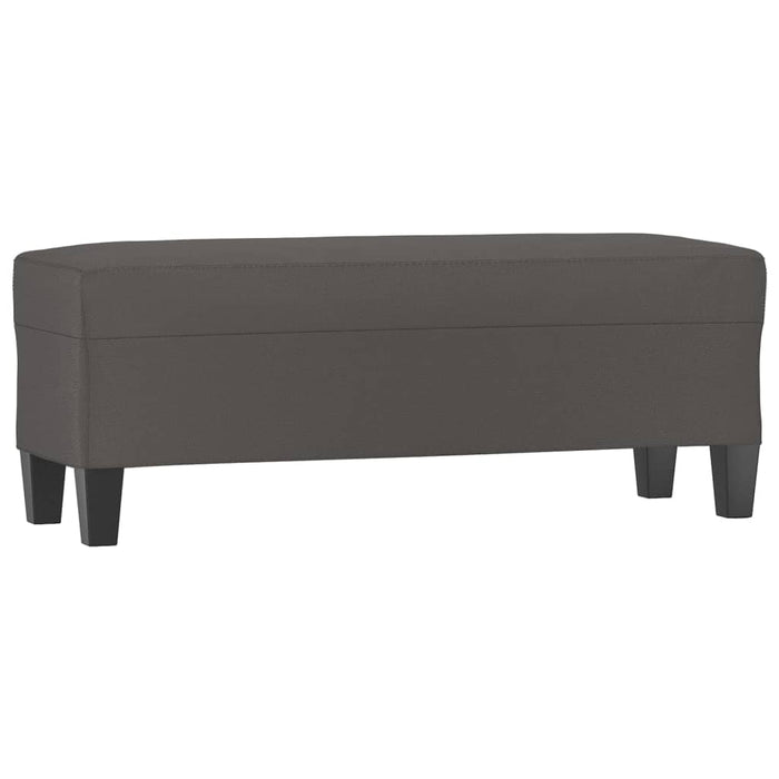 Bancă, gri, 100x35x41 cm, piele ecologică - WALTI WALTI