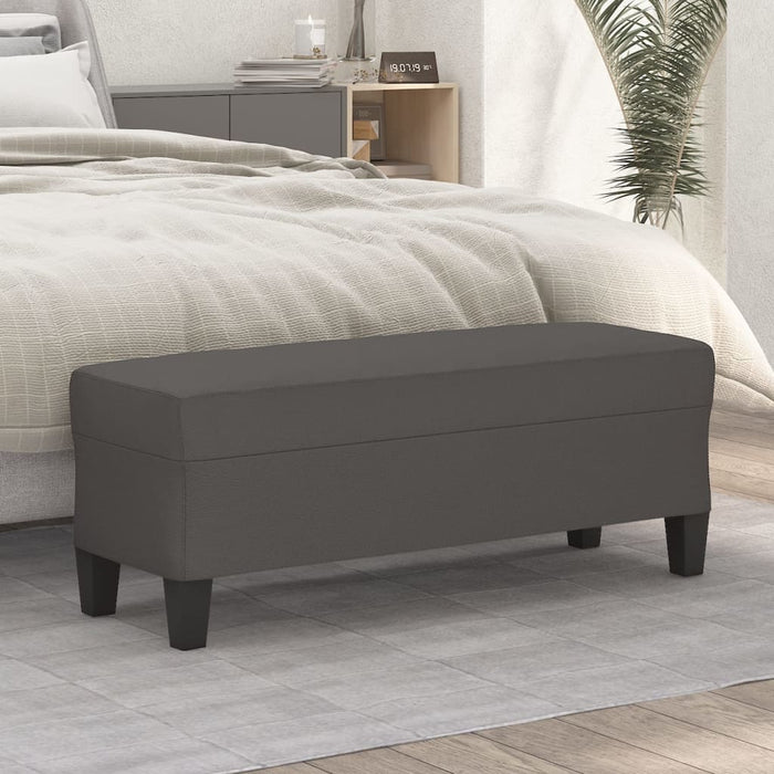 Bancă, gri, 100x35x41 cm, piele ecologică - WALTI WALTI
