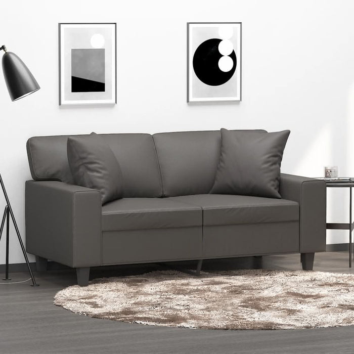Perne decorative, 2 buc., gri, 40x40 cm, piele ecologică - WALTI WALTI