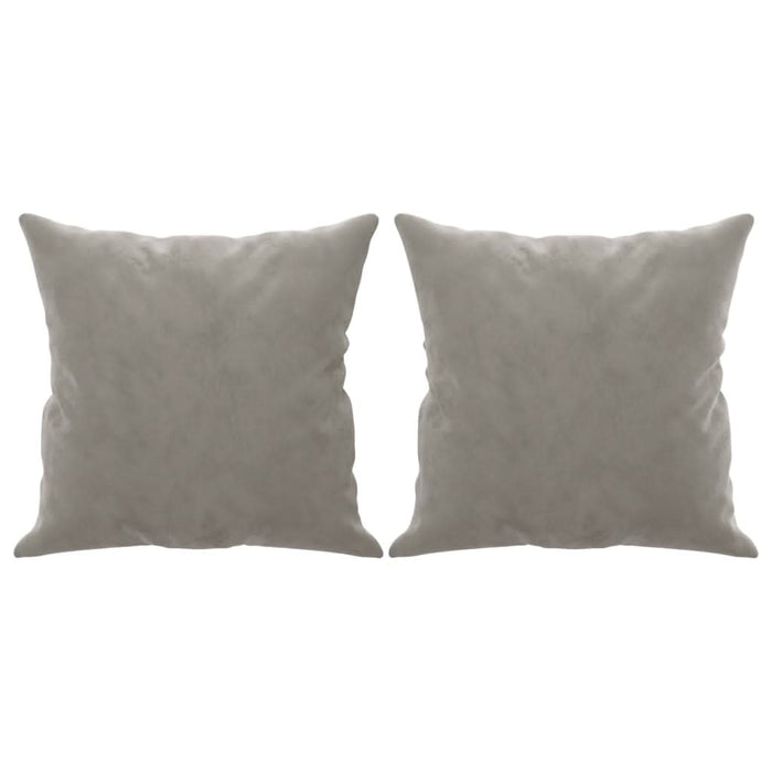 Perne decorative, 2 buc., gri deschis, 40x40 cm, catifea - WALTI WALTI