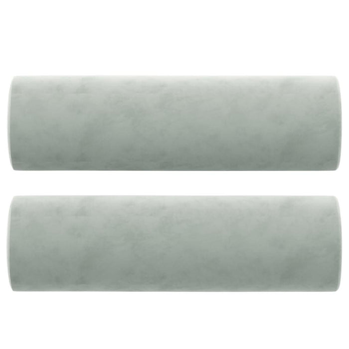Perne decorative, 2 buc., gri deschis, Ø15x50 cm, catifea - WALTI WALTI