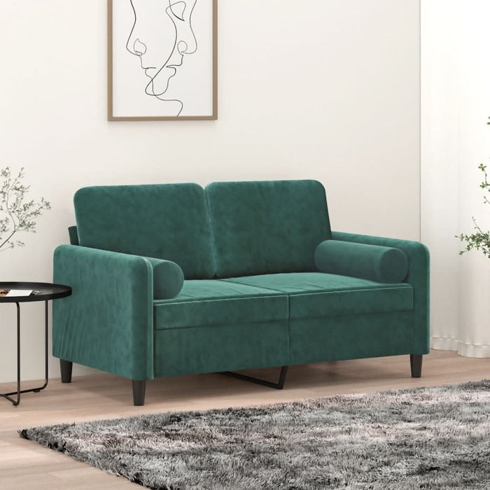 Perne decorative, 2 buc., verde închis, Ø15x50 cm, catifea - WALTI WALTI