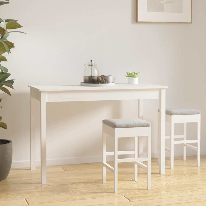 Masă de sufragerie, alb, 110x55x75 cm, lemn masiv de pin - WALTI WALTI