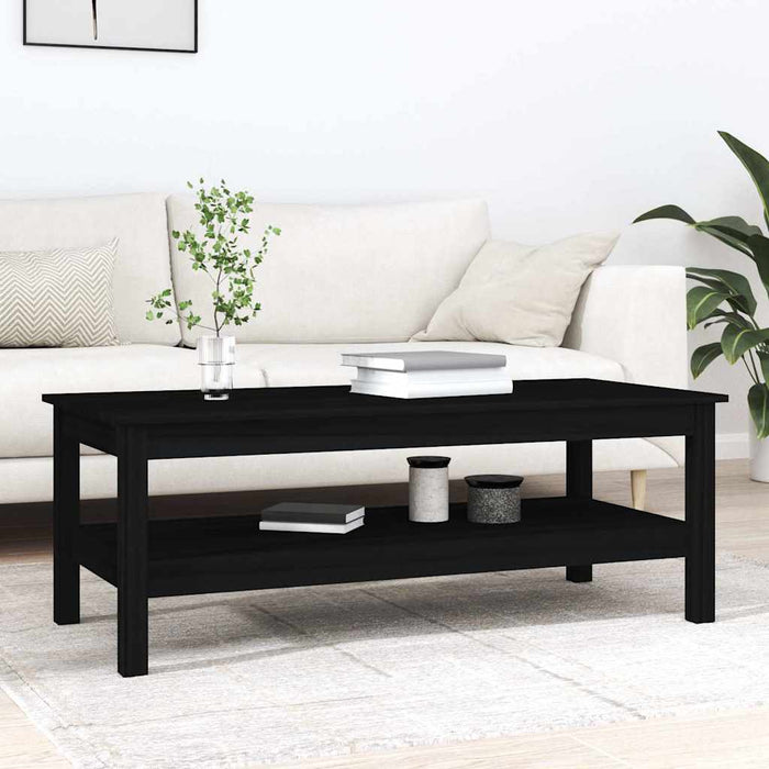 Măsuță de cafea, negru, 110x50x40 cm, lemn masiv de pin WALTI