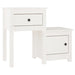 Noptiere, 2 buc., alb, 79,5x38x65,5 cm, lemn masiv de pin - WALTI WALTI