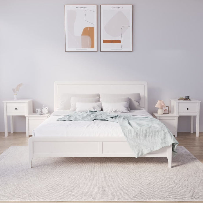 Noptiere, 2 buc., alb, 79,5x38x65,5 cm, lemn masiv de pin - WALTI WALTI