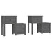 Noptiere, 2 buc., gri, 79,5x38x65,5 cm, lemn masiv de pin - WALTI WALTI