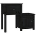 Noptiere, 2 buc., negru, 79,5x38x65,5 cm, lemn masiv de pin - WALTI WALTI