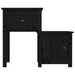 Noptiere, 2 buc., negru, 79,5x38x65,5 cm, lemn masiv de pin - WALTI WALTI
