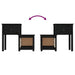 Noptiere, 2 buc., negru, 79,5x38x65,5 cm, lemn masiv de pin - WALTI WALTI