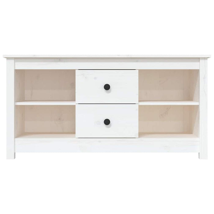 Comodă TV, alb, 103x36,5x52 cm, lemn masiv de pin WALTI