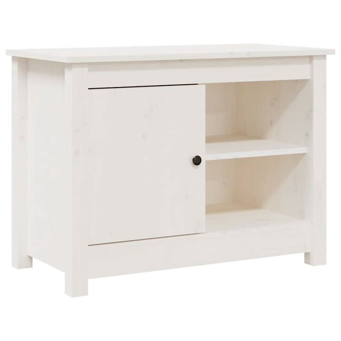 Comodă TV, alb, 70x36,5x52 cm, lemn masiv de pin WALTI