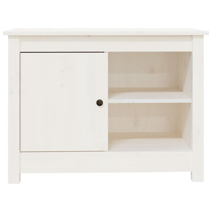 Comodă TV, alb, 70x36,5x52 cm, lemn masiv de pin WALTI