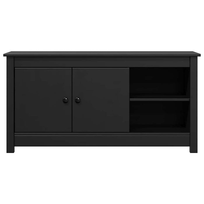 Comodă TV, negru, 103x36,5x52 cm, lemn masiv de pin WALTI