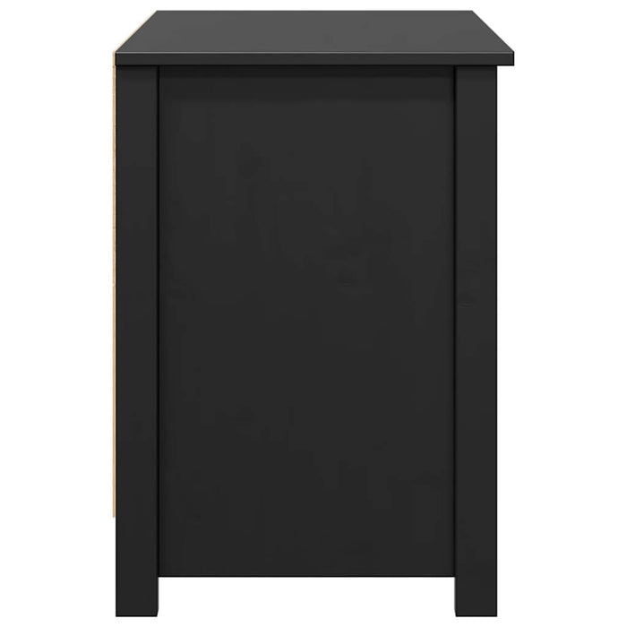 Comodă TV, negru, 103x36,5x52 cm, lemn masiv de pin WALTI