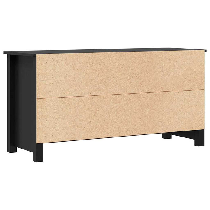 Comodă TV, negru, 103x36,5x52 cm, lemn masiv de pin WALTI