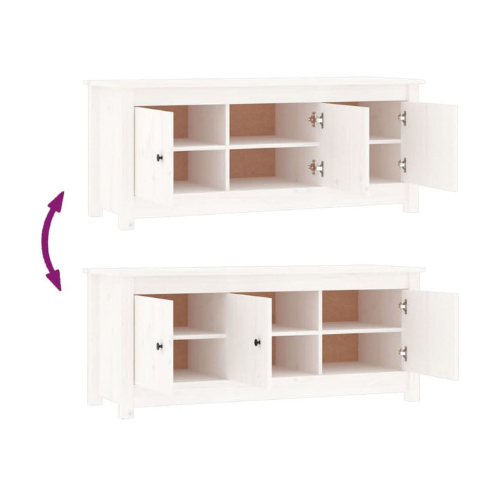 Dulap pentru pantofi, alb, 110x38x45,5 cm, lemn masiv pin - WALTI WALTI