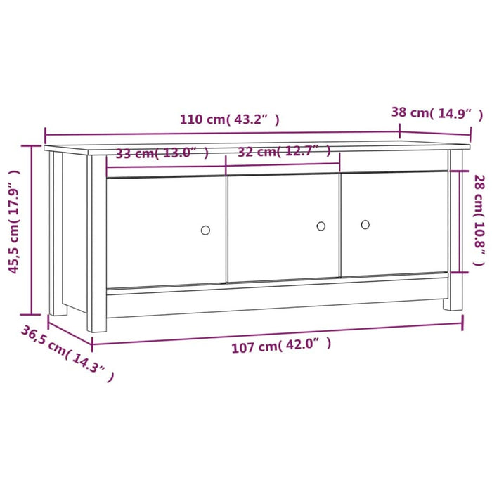 Dulap pentru pantofi, alb, 110x38x45,5 cm, lemn masiv pin - WALTI WALTI