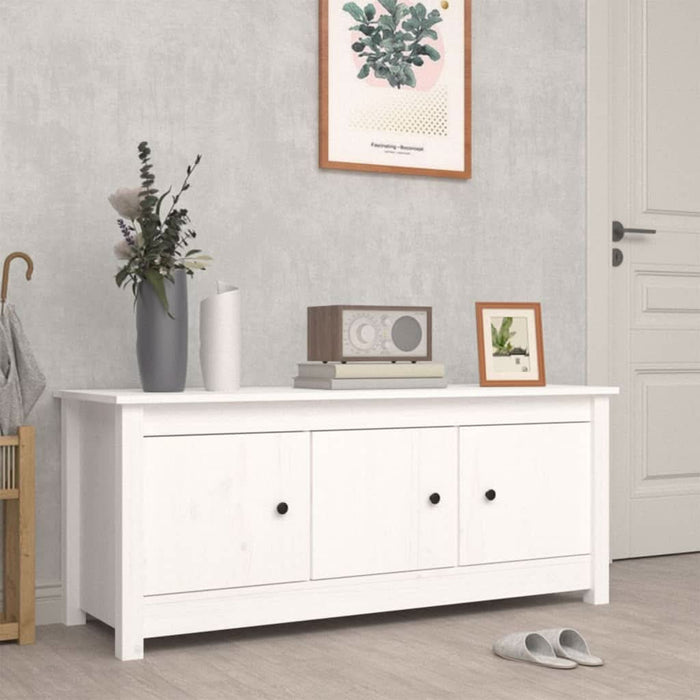 Dulap pentru pantofi, alb, 110x38x45,5 cm, lemn masiv pin - WALTI WALTI