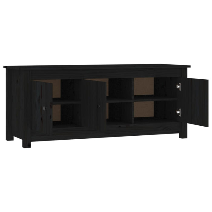 Dulap pentru pantofi, negru, 110x38x45,5 cm, lemn masiv pin WALTI