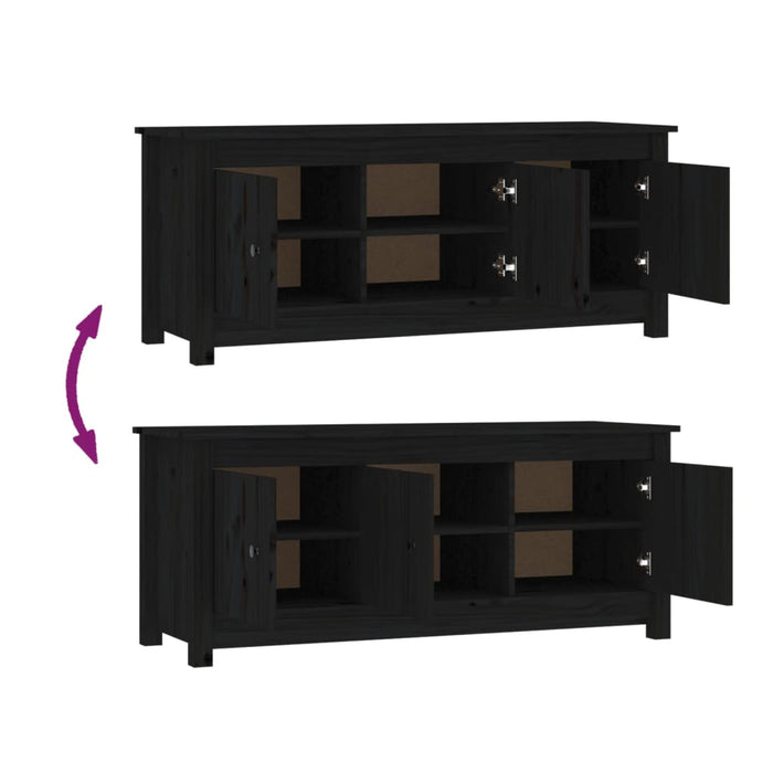 Dulap pentru pantofi, negru, 110x38x45,5 cm, lemn masiv pin WALTI