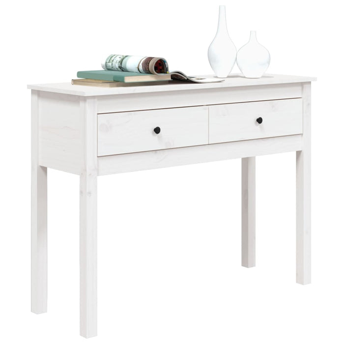 Masă consolă, alb, 100x35x75 cm, lemn masiv de pin - WALTI WALTI