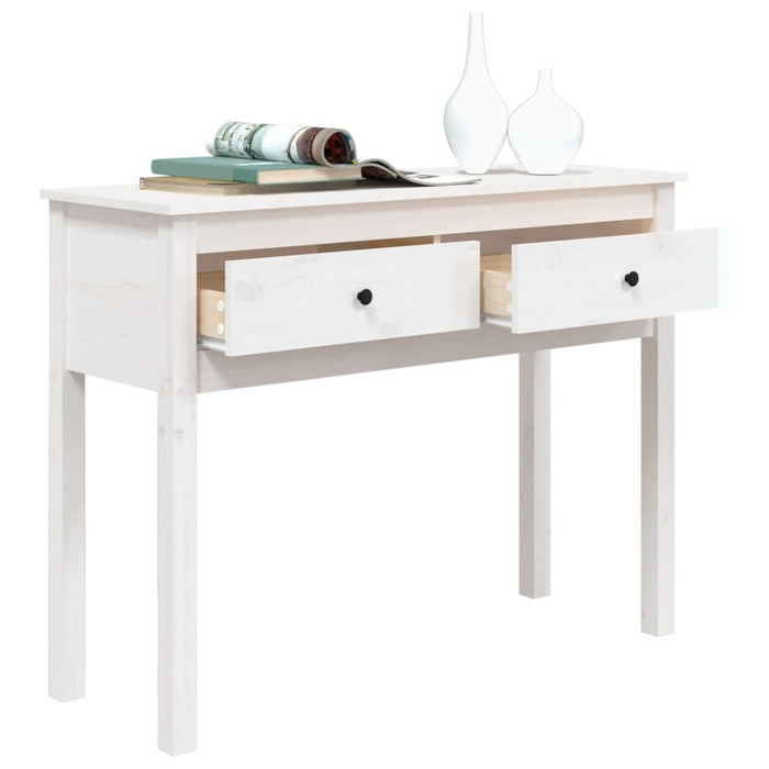 Masă consolă, alb, 100x35x75 cm, lemn masiv de pin - WALTI WALTI