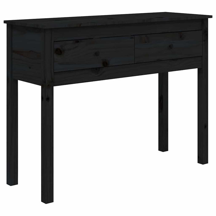 Masă consolă, negru, 100x35x75 cm, lemn masiv de pin WALTI