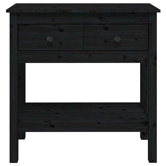 Masă consolă, negru, 75x35x75 cm, lemn masiv de pin WALTI